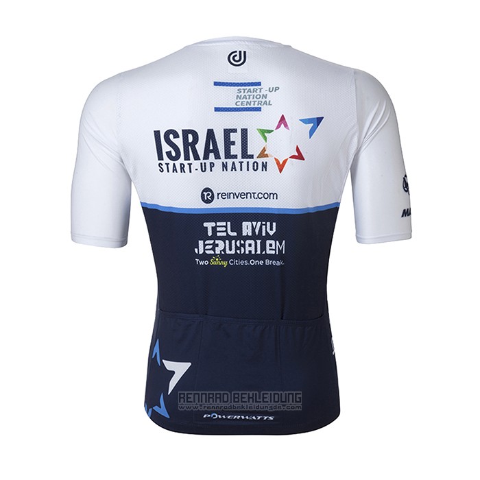 2021 Fahrradbekleidung Israel Cycling Academy Blau Wei Trikot Kurzarm und Tragerhose